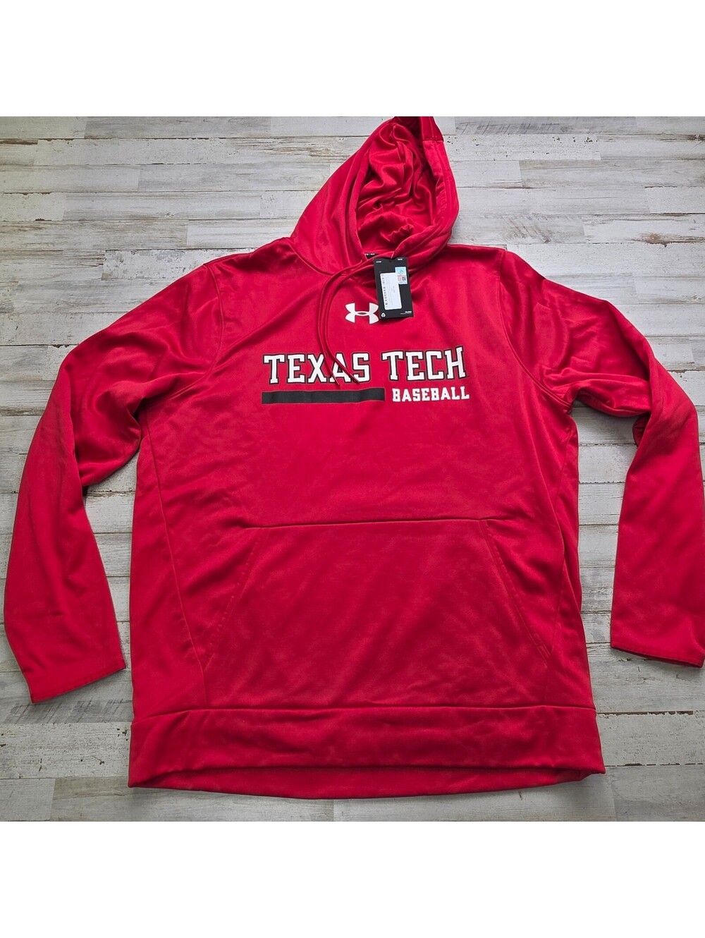 Under Armour Texas Tech Baseball Hoodie XL Red Fleece Loose Fit Pullover NWT